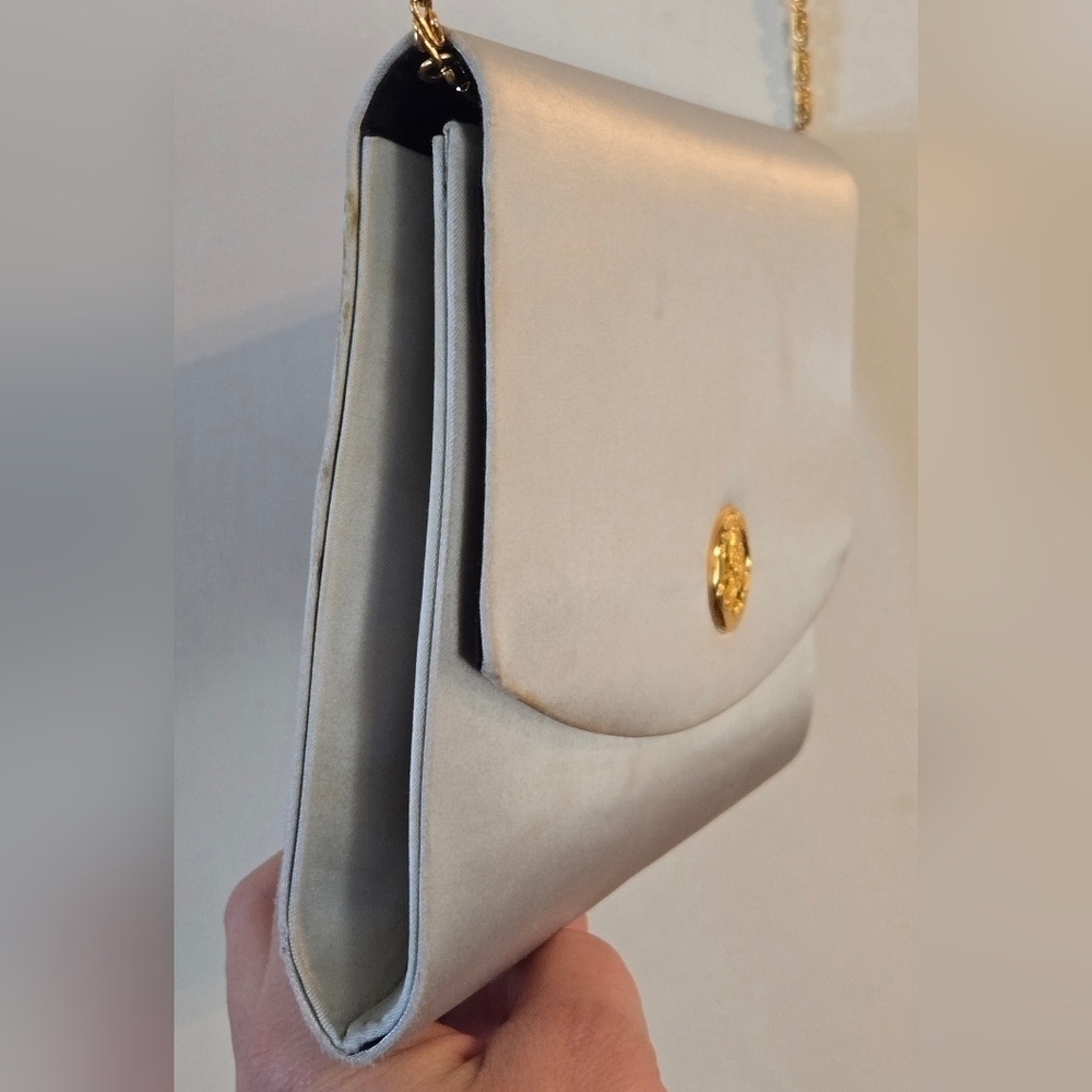 Maison Pourchet | Paris Convertible Vintage Evening Silk Clutch | Silver | - Picture 13 of 16